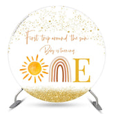 Lofaris First Trip Around Sun 1st Birthday Round Backdrop